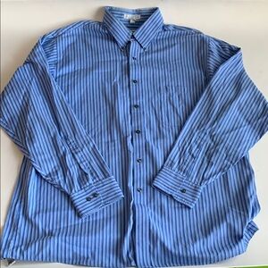 Geoffrey Beene Men’s Blue Strip Dress Shirt Size 17 34/35